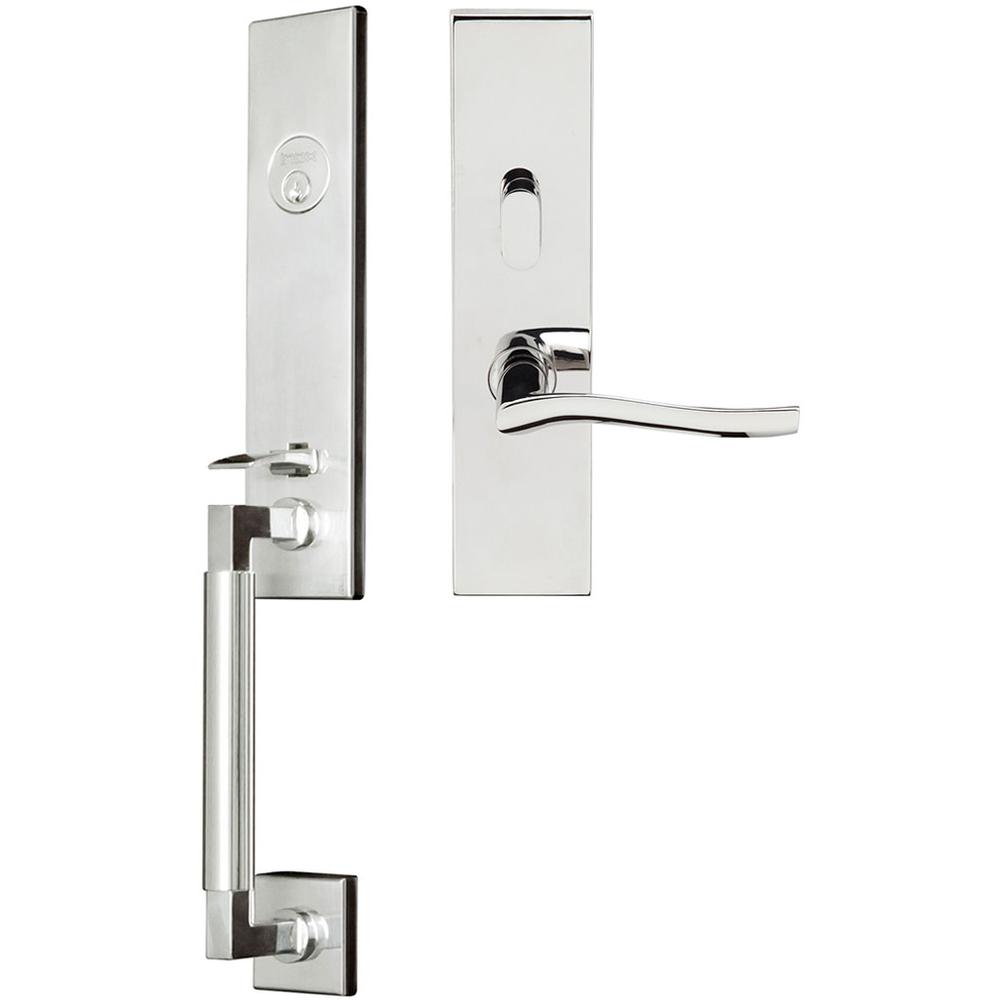 INOX NY Handleset MT Mortise Waterfall Entry 2-3/4''  32 LHR