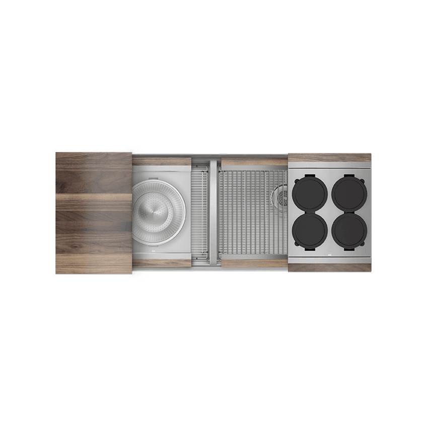 Home Refinements by Julien Smartstation Kit, Undermount Sink, Walnut Acc, Dbl L24X18X10 R24X18X10