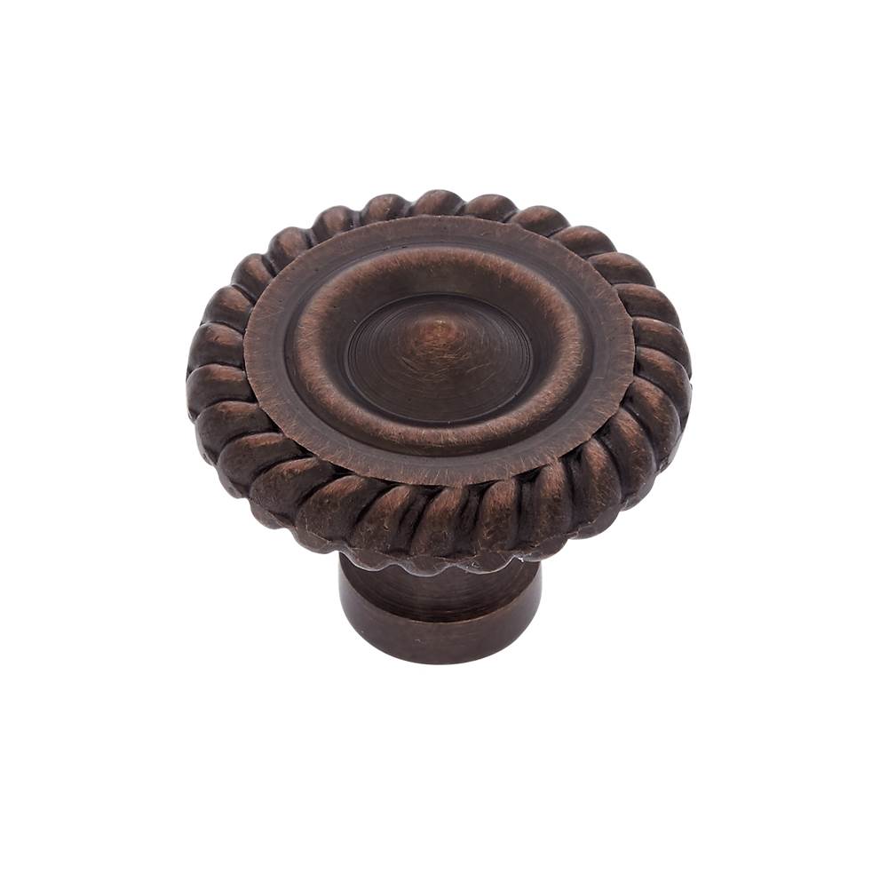JVJ Hardware Classic Collection Old World Bronze Finish 1-1/4'' English Rope Knob, Composition Solid Brass