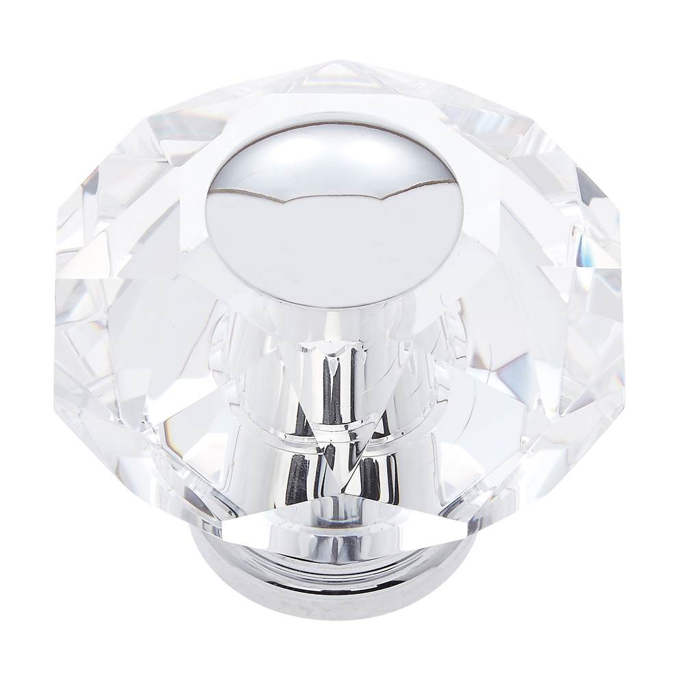 JVJ Hardware Pure Elegance Collection Polished Chrome Finish  60 mm (2-3/8'') Eight Sided Faceted 31 percent Leaded Crystal Knob