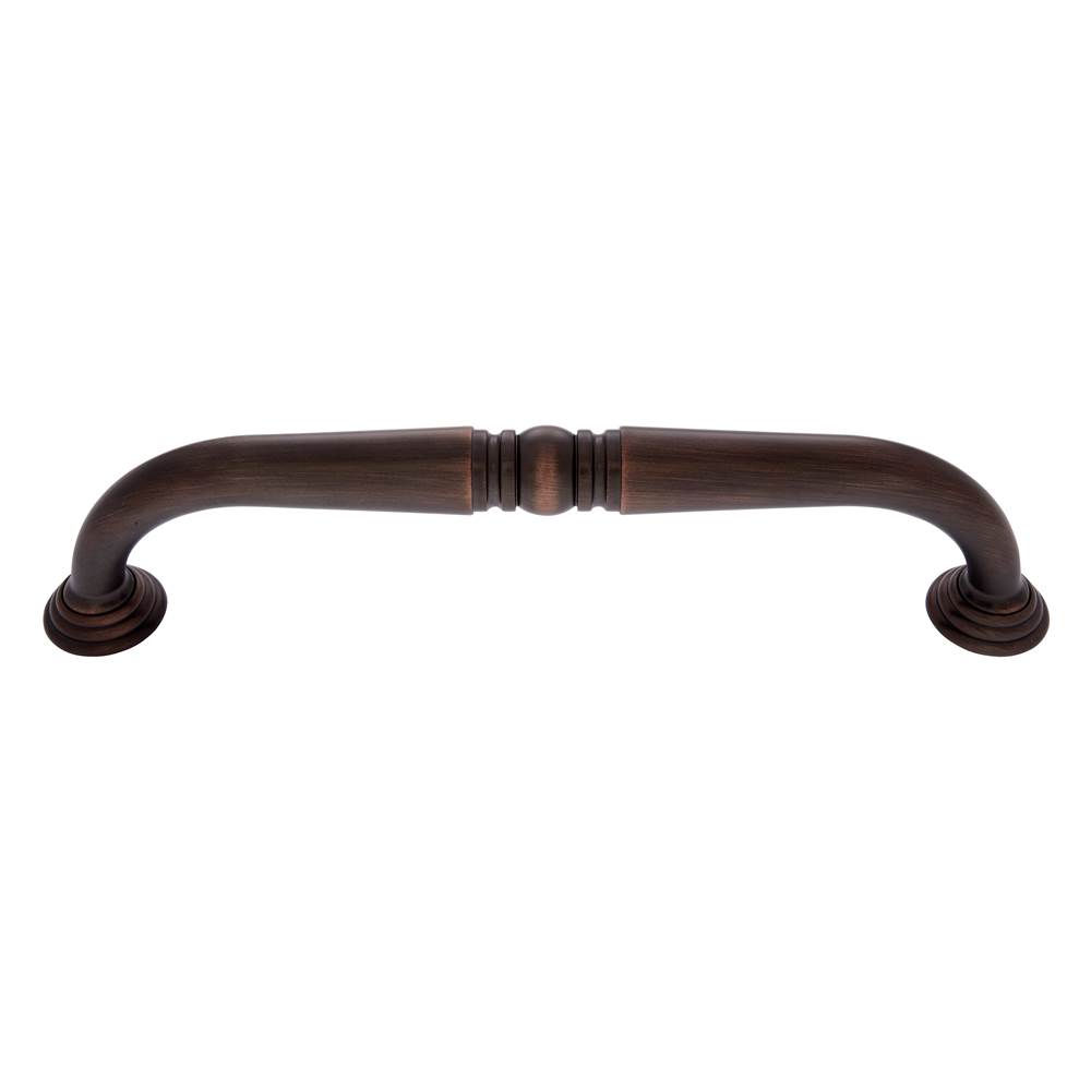 JVJ Hardware Colonial Collection Old World Bronze Finish 12'' c/c  Colonial Refrigerator  Pull with Rosettes, Composition Zamac