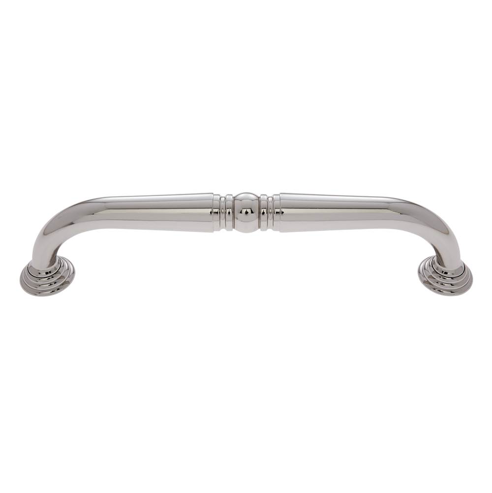 JVJ Hardware Colonial Collection Polished Nickel Finish 12'' c/c  Colonial Refrigerator  Pull with Rosettes, Composition Zamac