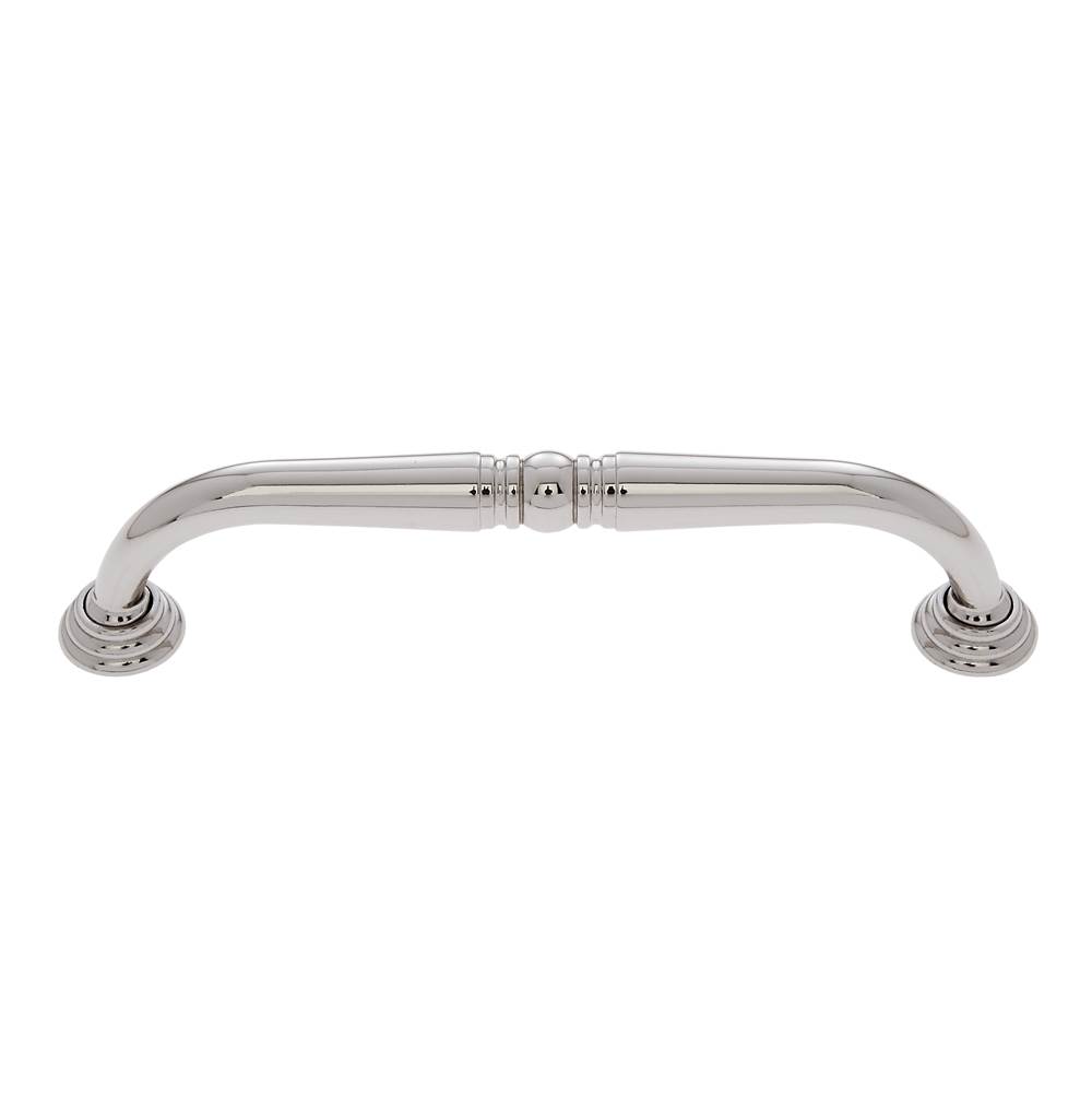 JVJ Hardware Colonial Collection Polished Nickel Finish 6'' c/c Colonial Refrigerator  Pull with Rosettes, Composition Zamac