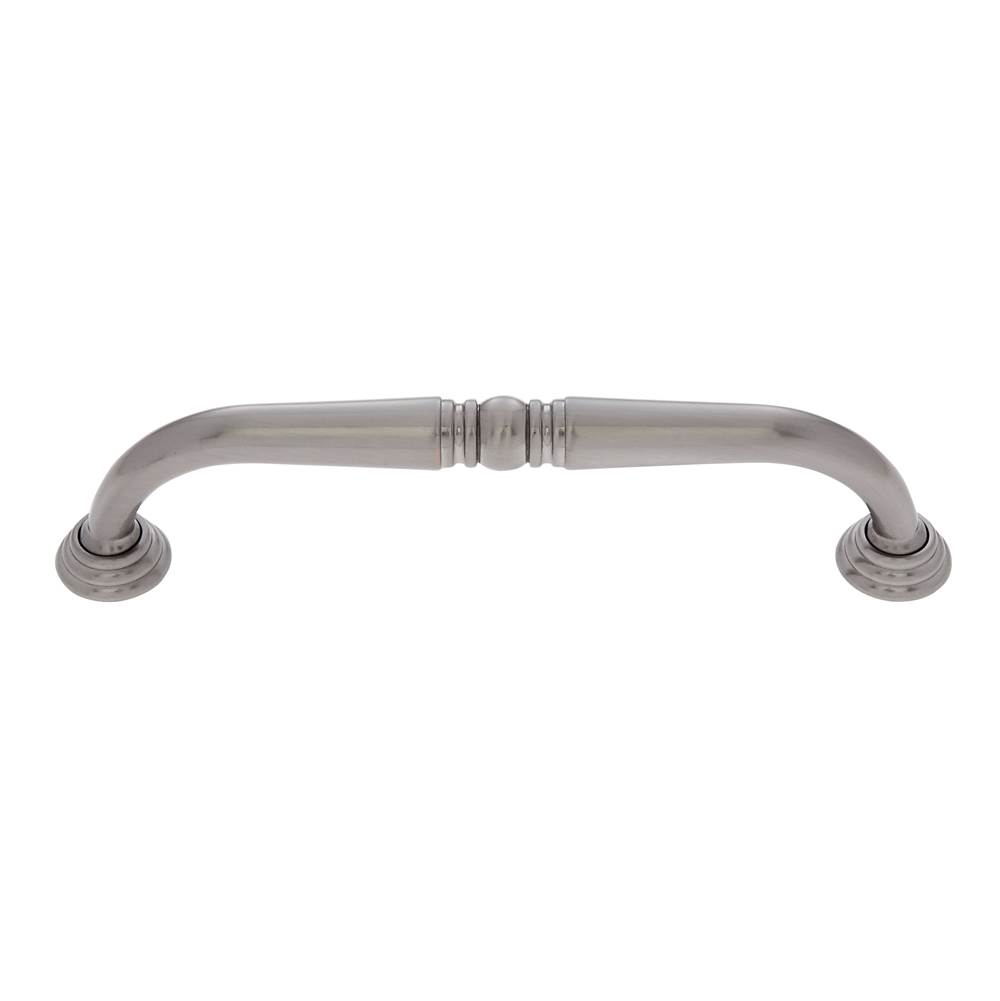 JVJ Hardware Colonial Collection Satin Nickel Finish 6'' c/c Colonial Refrigerator  Pull with Rosettes, Composition Zamac