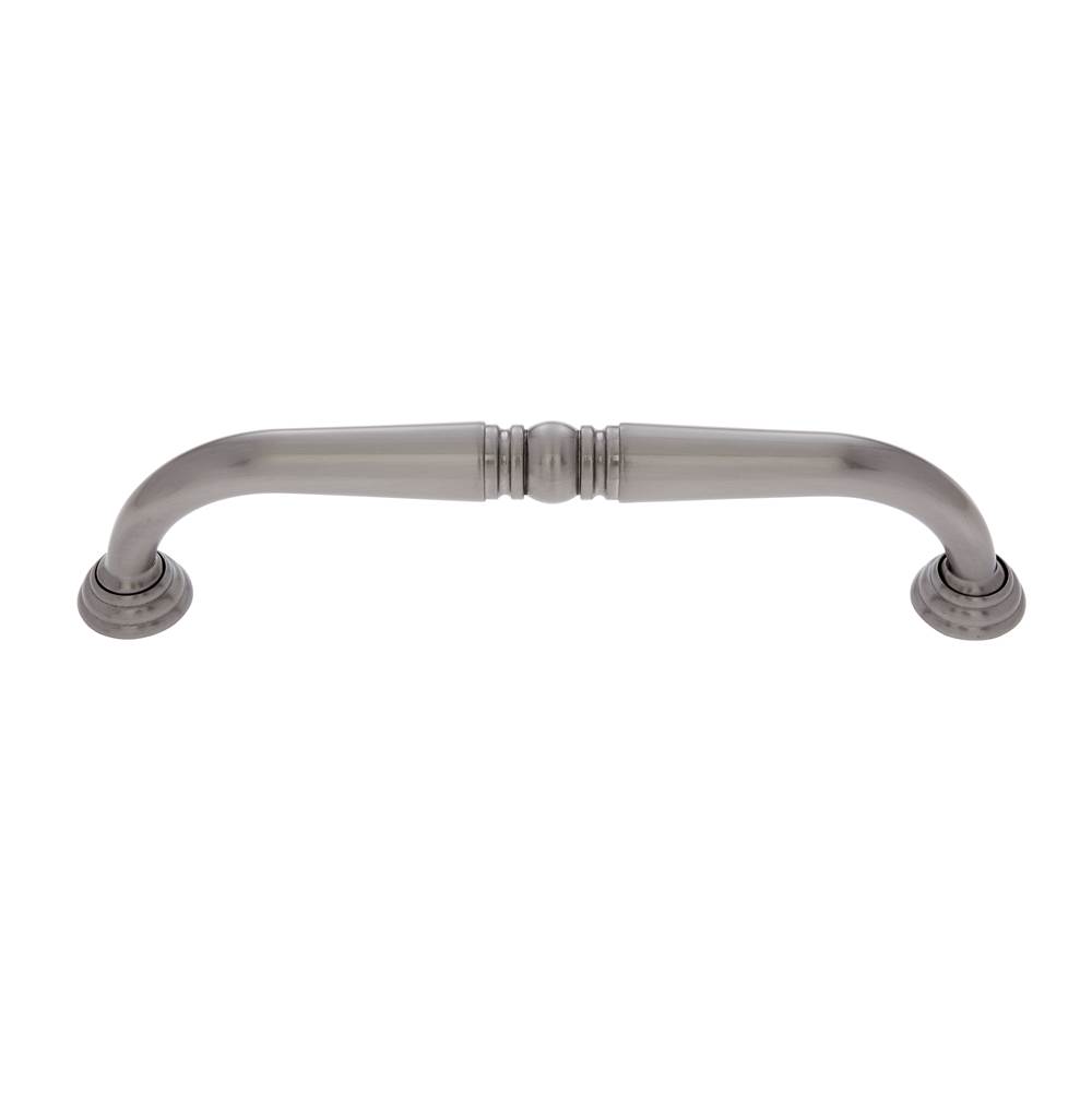 JVJ Hardware Colonial Collection Satin Nickel Finish 8'' c/c Colonial Refrigerator Pull with Rosettes, Composition Zamac