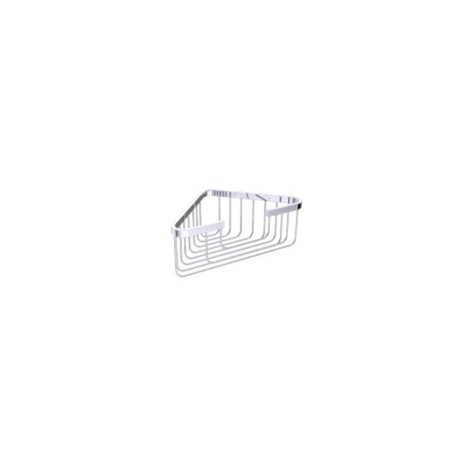 Kartners Bath & Shower Baskets - Deep Corner Wire Basket-Polished Brass
