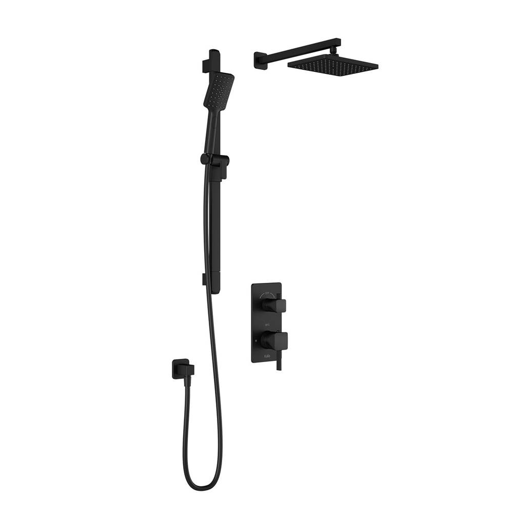 Kalia SquareOne™ TG2 (Valve Not Included)  Water Efficient AQUATONIK™ T/P with Diverter Shower System with Wallarm Matte Black