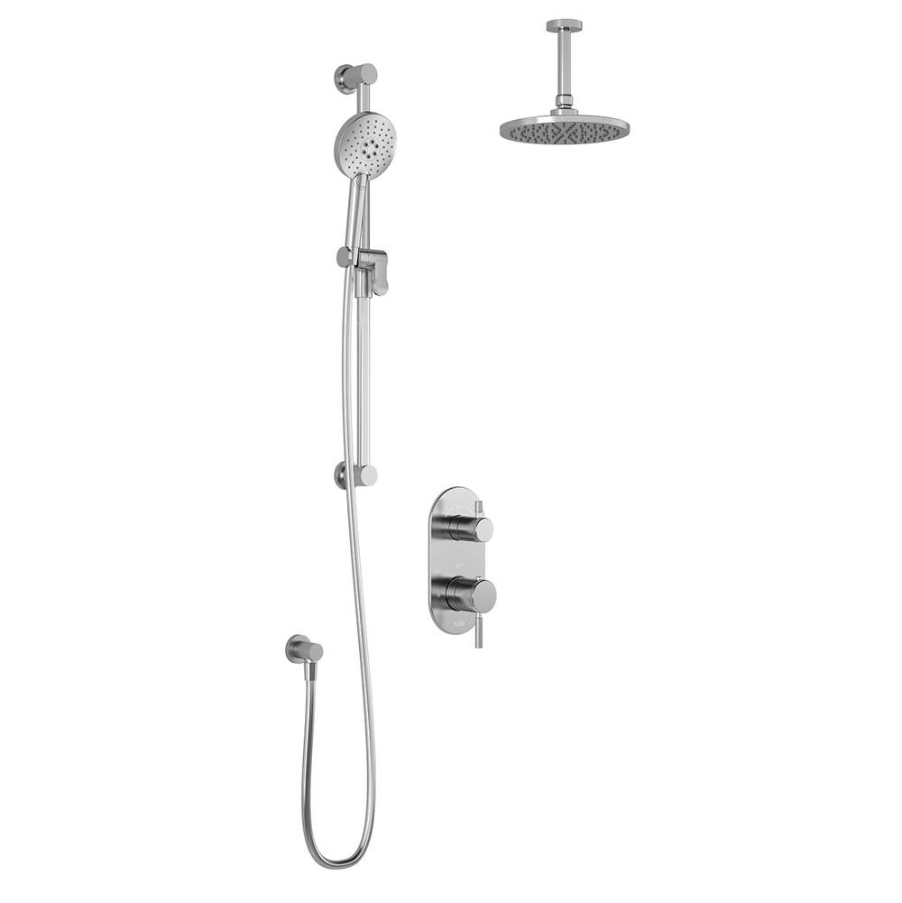 Kalia PRECISO™ TG2  Water Efficient Thermostatic AQUATONIK™ T/P with Diverter Shower System with Vertical Ceiling Arm Chrome