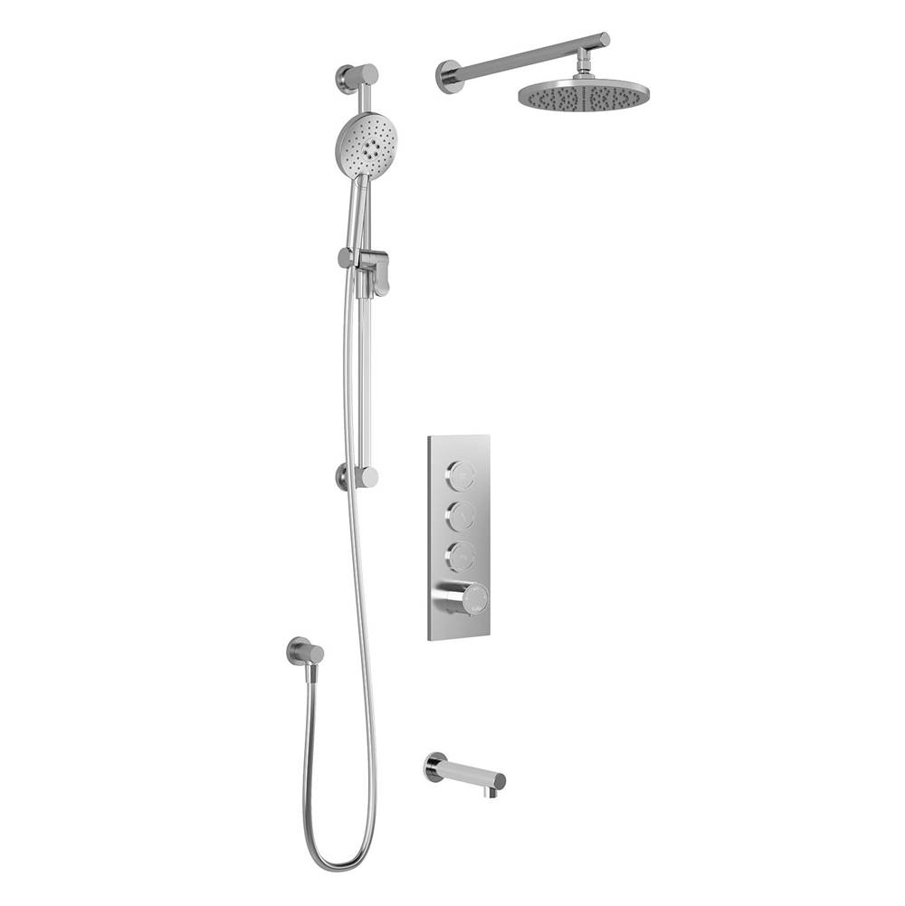 Kalia RoundOne™ TB3 AQUATONIK™ T/P Push-Button Shower System with Wallarm Chrome