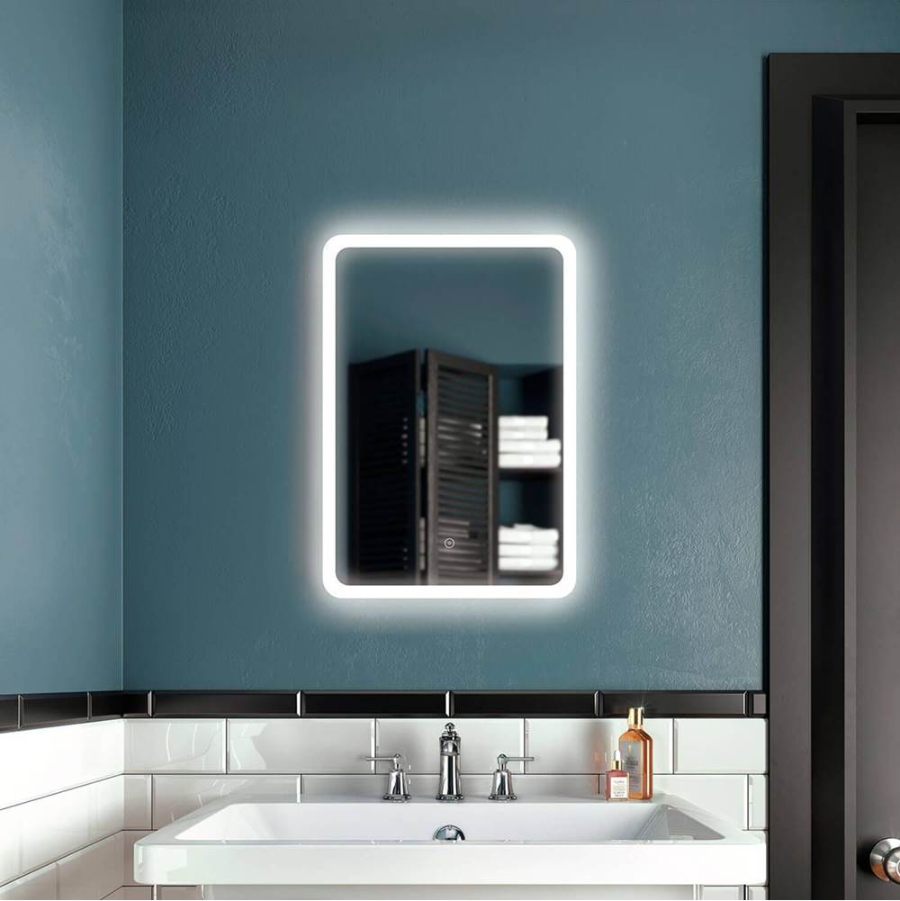 Kalia PROFILA Rect. LED Lighting Mirror 18 x 26 With Frosted Strip Edge and 2-Tones Touch Switch