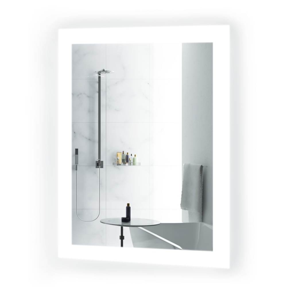 Krugg Bijou 15'' x 20'' LED Bathroom Mirror w/ Dimmer and Defogger, Small Lighted Vanity Mirror