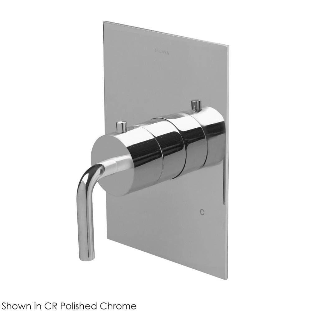 Lacava TRIM ONLY - Regular Thermostat, flow rate 10 GPM, curved lever handle on round knob, rectangular backplate