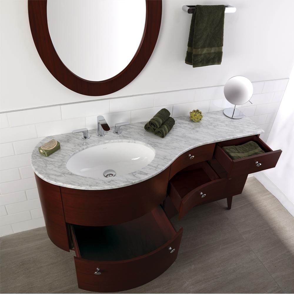 Lacava Countertop for vanity FLO-F-60L, with a cut-out for Bathroom Sink 33LA, 60 1/2''W, 21 3/4''D, 1 1/4''H.