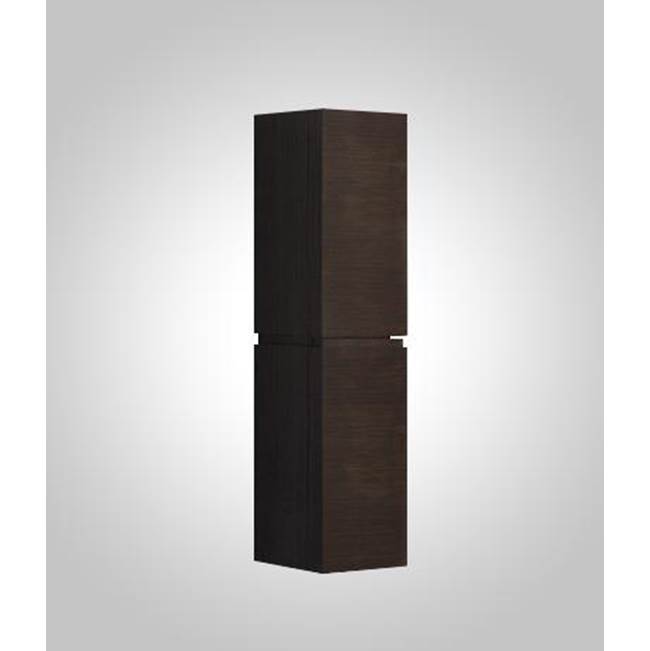Madeli 16''W Urban Linen Cabinet, Walnut. Wall Hung, Right-Hinged. Non-Handed, 15-9/16'' X 15'' X 60-5/8''