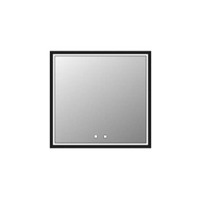 Madeli Illusion Lighted Mirrored Cabinet , 30X30''Right Hinged-Recessed Mount, Satin Brass Frame-Lumen Touch+, Dimmer-Defogger-2700/4000 Kelvin