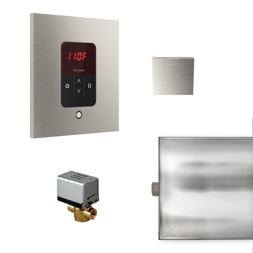 Mr. Steam Basic Butler Steam Shower Control Package with iTempo Control and Aroma Designer SteamHead in Square Brushed Nickel