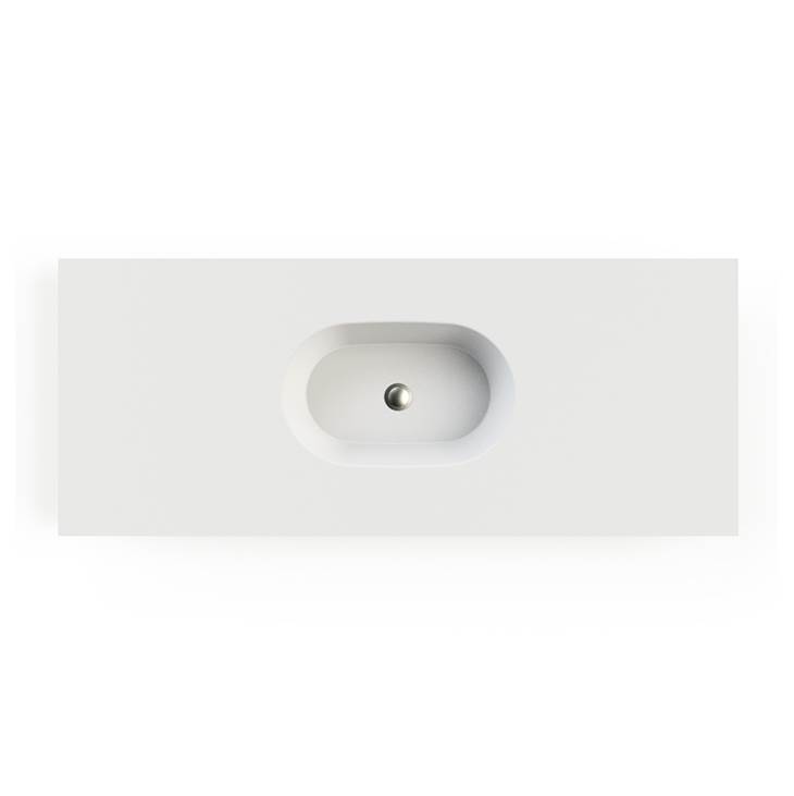 MTI Baths Leona 1 Sculpturestone Counter Sink Single Bowl Up To 36''- Matte White