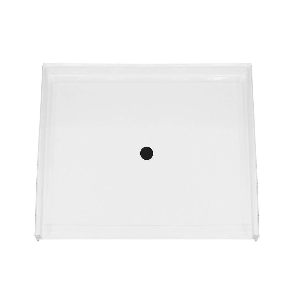Maax MX QSI-3838-BF 0.5 in. AcrylX Alcove Shower Base with Center Drain in White