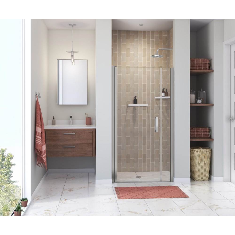 Maax Manhattan 39-41 x 68 in. 6 mm Pivot Shower Door for Alcove Installation with Clear glass & Square Handle in Chrome