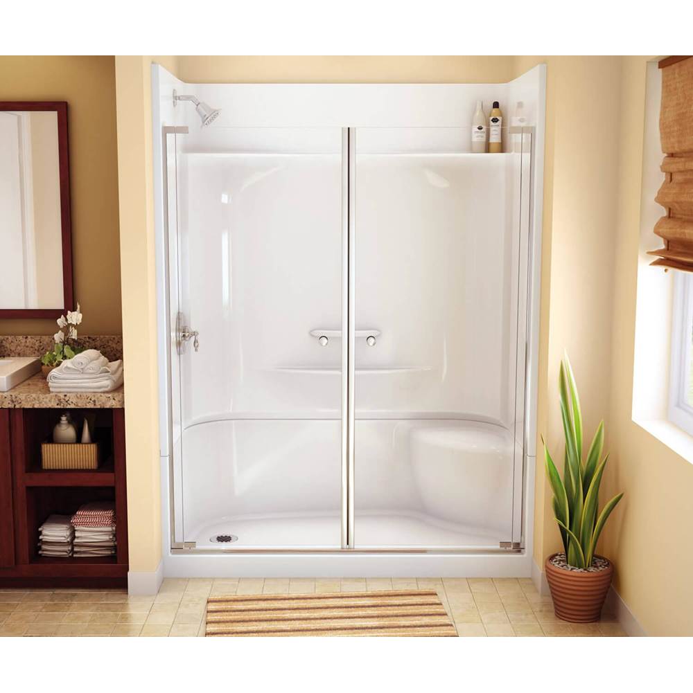 Maax KDS 3060 AcrylX Alcove Center Drain Four-Piece Shower in White
