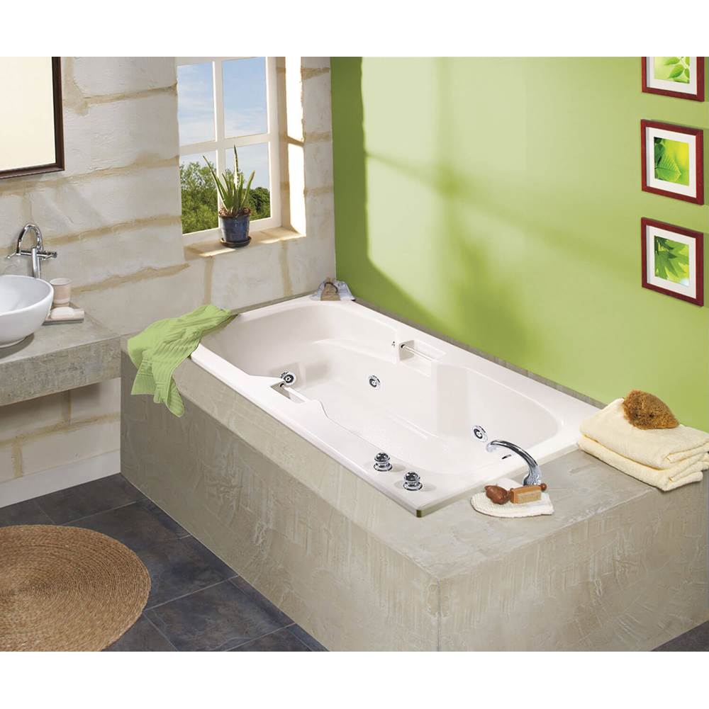 Maax Lopez 6636 Acrylic Alcove End Drain Combined Whirlpool & Aeroeffect Bathtub in White
