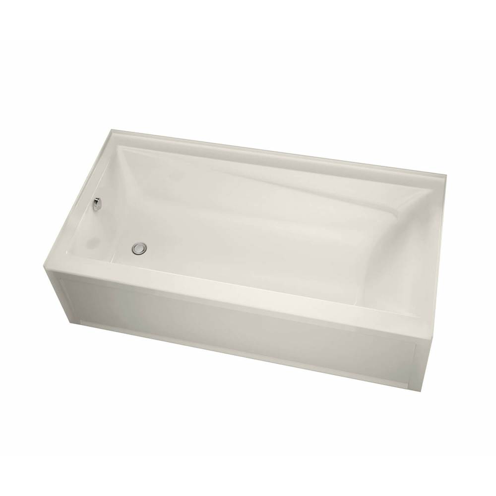 Maax Exhibit 6632 IFS AFR Acrylic Alcove Left-Hand Drain Combined Whirlpool & Aeroeffect Bathtub in Biscuit