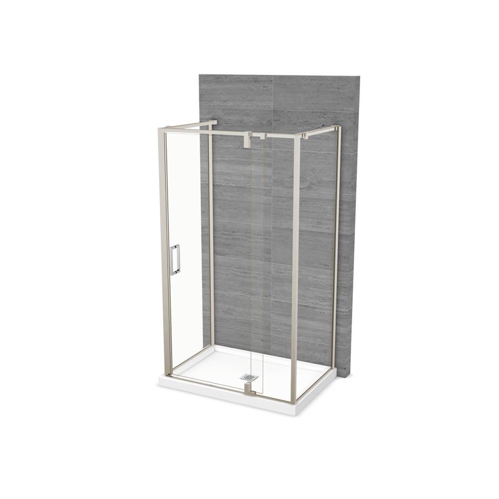 Maax ModulR 48 x 36 x 78 in. 8mm Pivot Shower Door for Wall-mount Installation with Clear glass in Brushed Nickel