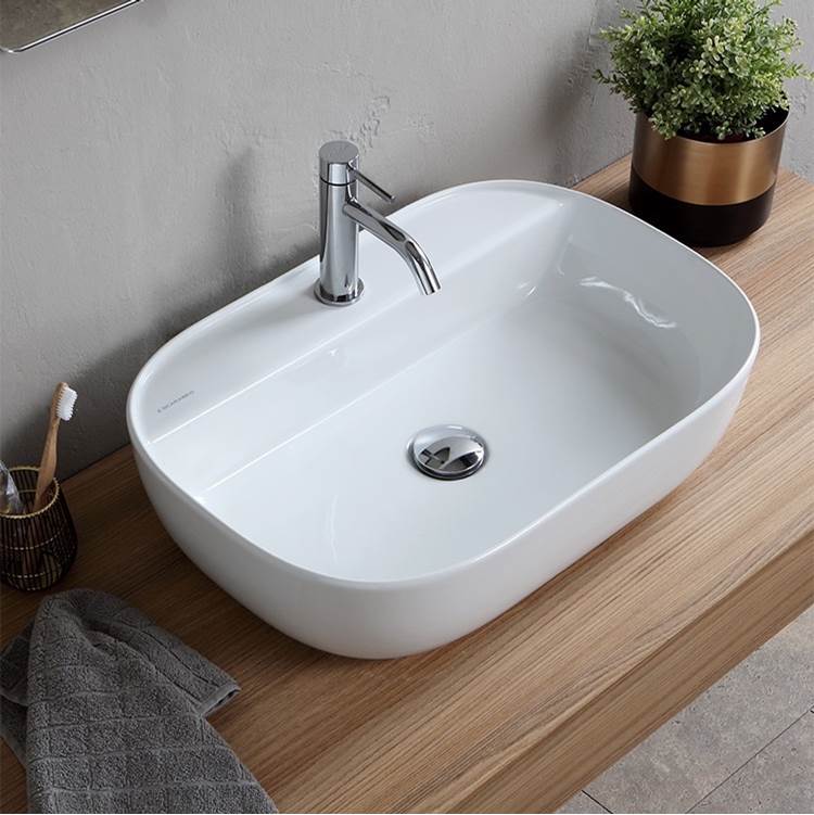 Nameeks Oval White Ceramic Vessel Sink
