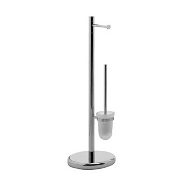 Nameeks Free Standing Chrome Toilet Paper Holder And Toilet Brush Holder Stand