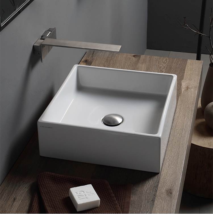 Nameeks Square White Ceramic Vessel Sink