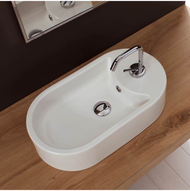 Nameeks Oval-Shaped White Ceramic Vessel Sink