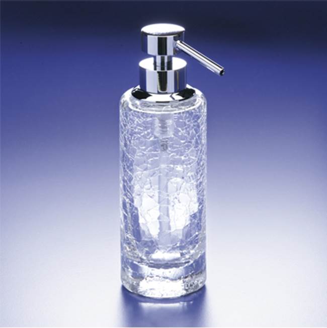 Nameeks Rounded Tall Crackled Crystal Glass Soap Dispenser