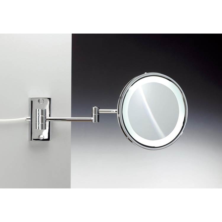 Nameeks Wall Mounted Brass LED Mirror With 3x Magnification