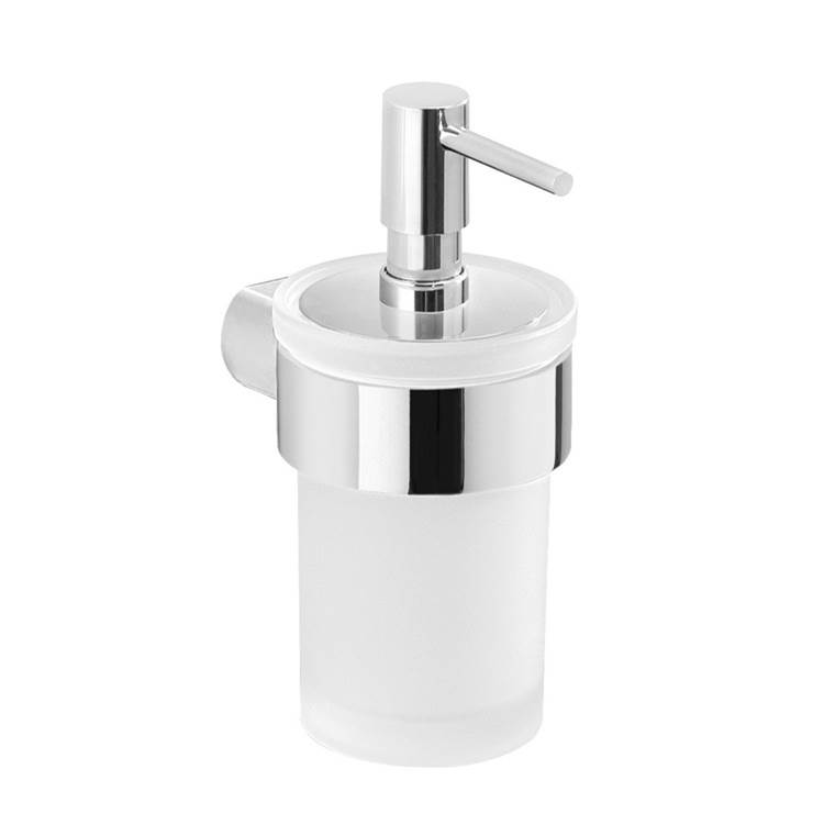 Nameeks Wall Mount Frosted Glass Soap Dispenser With Chrome Mount