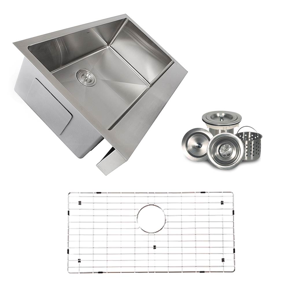 Nantucket Sinks Patented Design Pro Series Single Bowl Undermount Stainless Steel Kitchen Sink with 5.5 Inch Apron Front