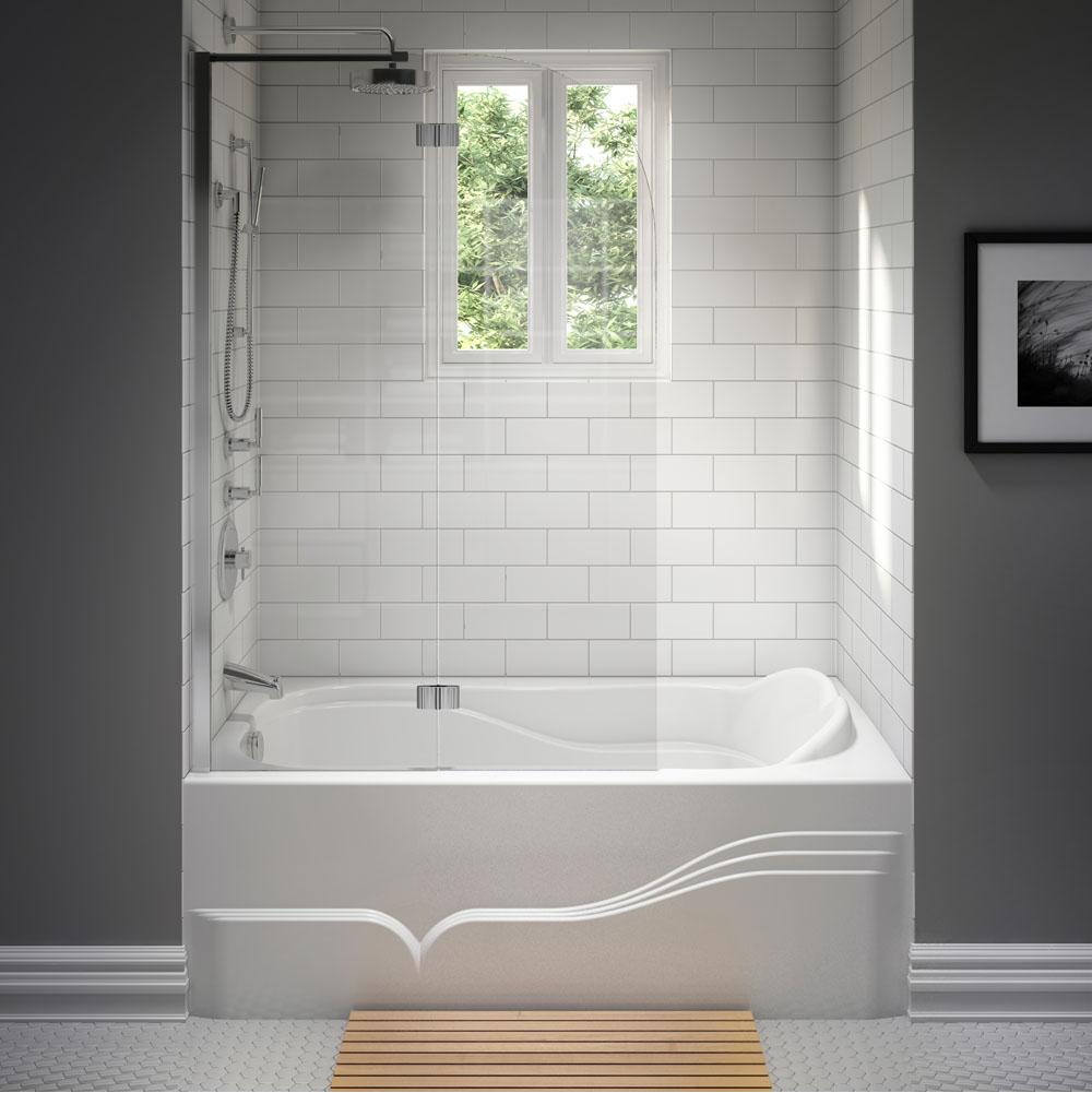 Neptune DAPHNE bathtub 32x60 with Tiling Flange and Skirt, Right drain, Whirlpool/Mass-Air, White