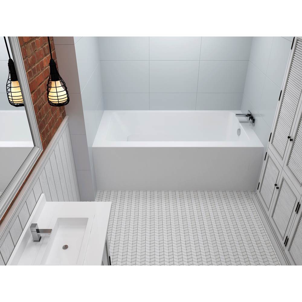 Oceania Baths Loft 2 Sides 66 x 31, SuperAeroMassage Bathtub, Glossy White