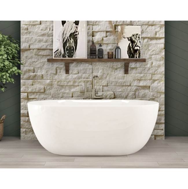 Oceania Baths Minto Freestanding 59 x 32, AeroMassage Bathtub, Glossy White