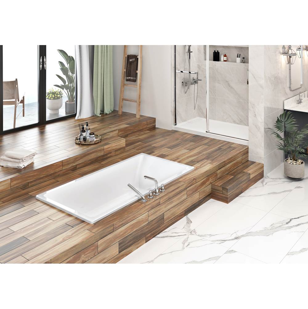Oceania Baths Viele Deck Mount 72 x 32, SuperAeroMassage Bathtub, Glossy White