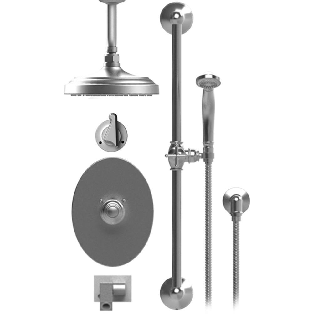 Rubinet Temperature Control Shower With Two Way Diverter & Shut-Off, With One Seperate Volume Control, Hand Held Shower, Bar, Integral Supply, Wall Mount Bide
