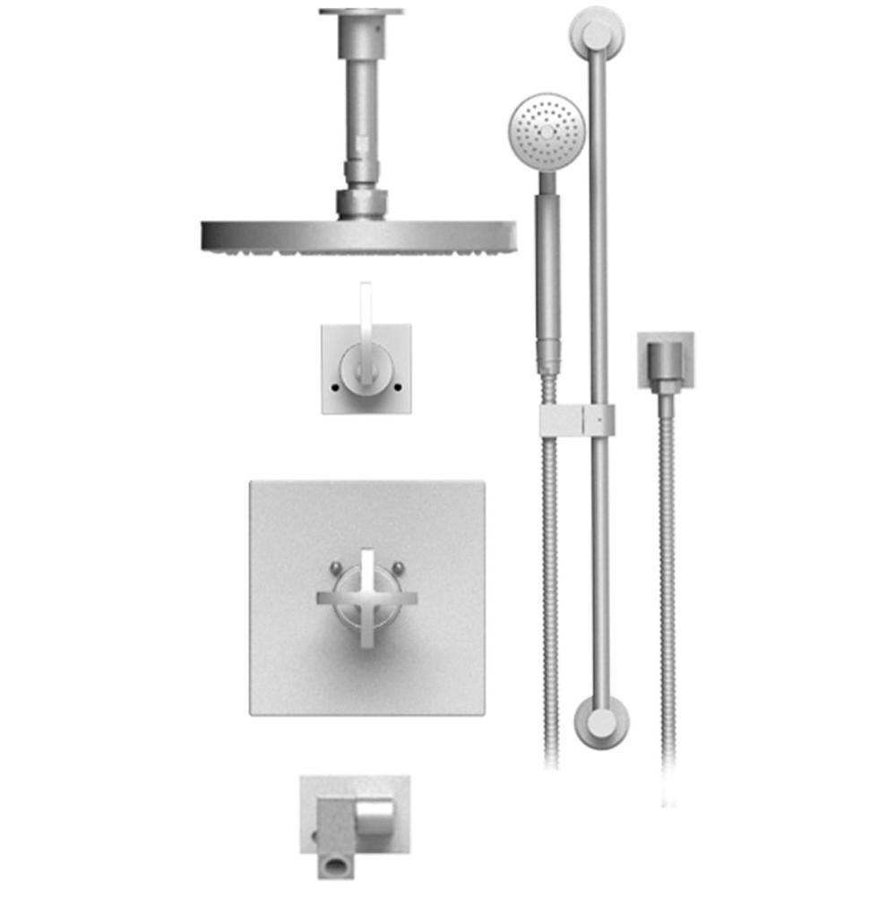 Rubinet Temperature Control Shower With Two Way Diverter & Shut-Off, With One Seperate Volume Control, Hand Held Shower, Bar, Integral Supply, Wall Mount Bide