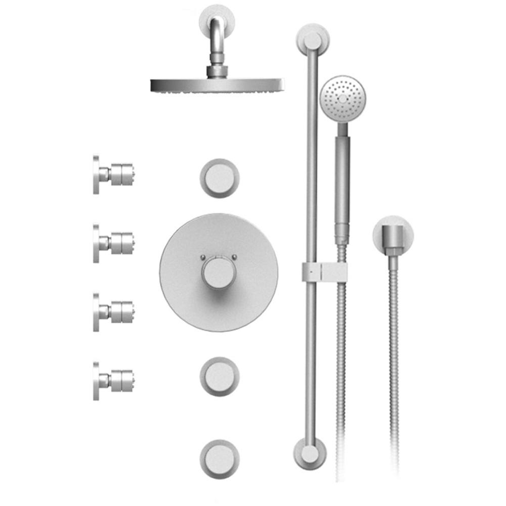 Rubinet Temperature Control Shower With Three Seperate Volume Controls, Lasalle Shower Head, Bar, Integral Supply & Hand Held Shower & Four Body Sprays, 8'' W