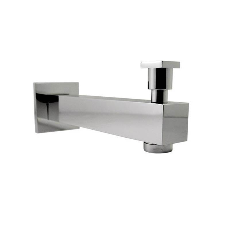 Rubi Square S-On Bathtub Spout 190Mm With Div. Brushed Nickel