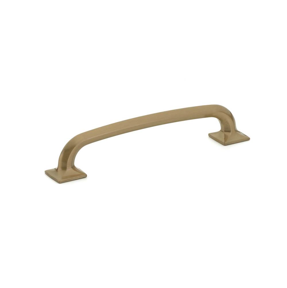 Schaub And Company Pull, Square Bases, Brushed Bronze, 6'' cc