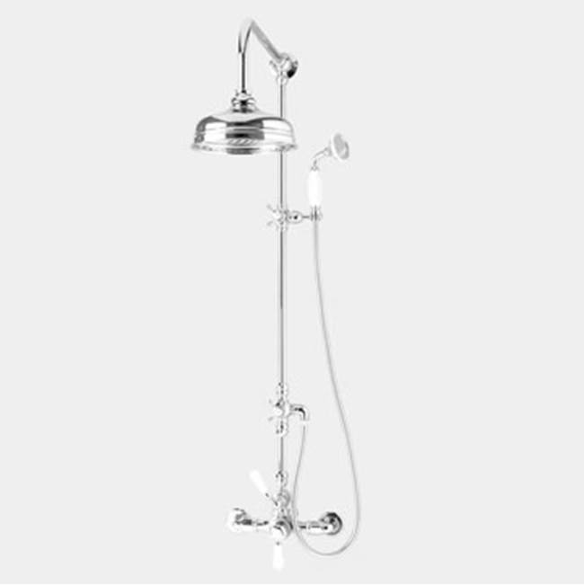 Sigma Butler Mill 1/2'' Exposed Thermostatic Shower Set with #98 CROSS HANDLE  UNCOATED POLISHED BRASS .33