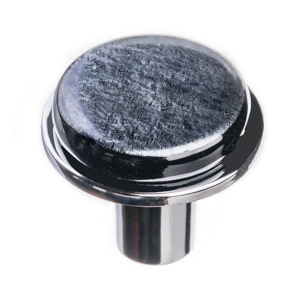 Sietto Geomtric Round Irid Black On Round Polished Chrome Knob