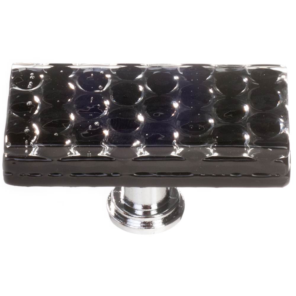 Sietto Honeycomb Black Long Knob With Oil Rubbed Bronze Base