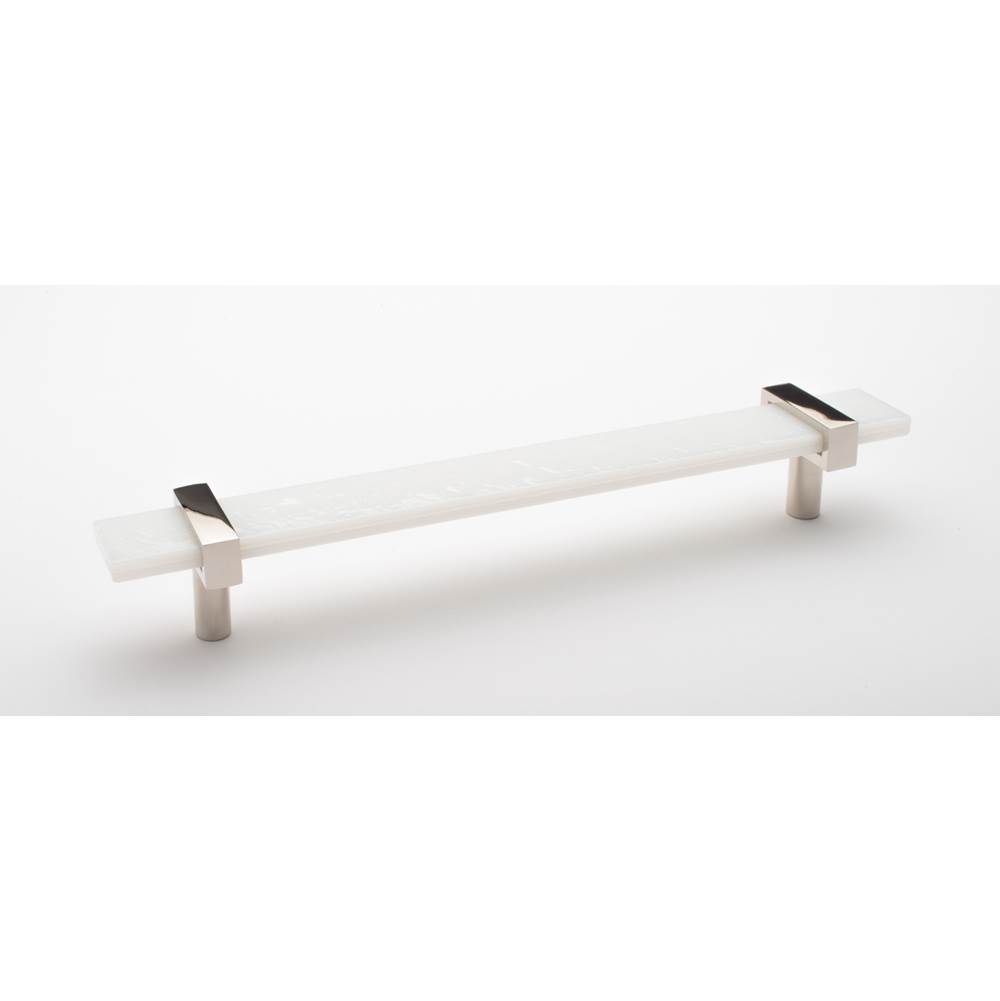 Sietto 9'' Adjustable White Pull With Polished Nickel Base