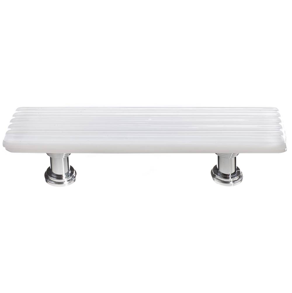 Sietto Reed White Pull With Polished Chrome Base