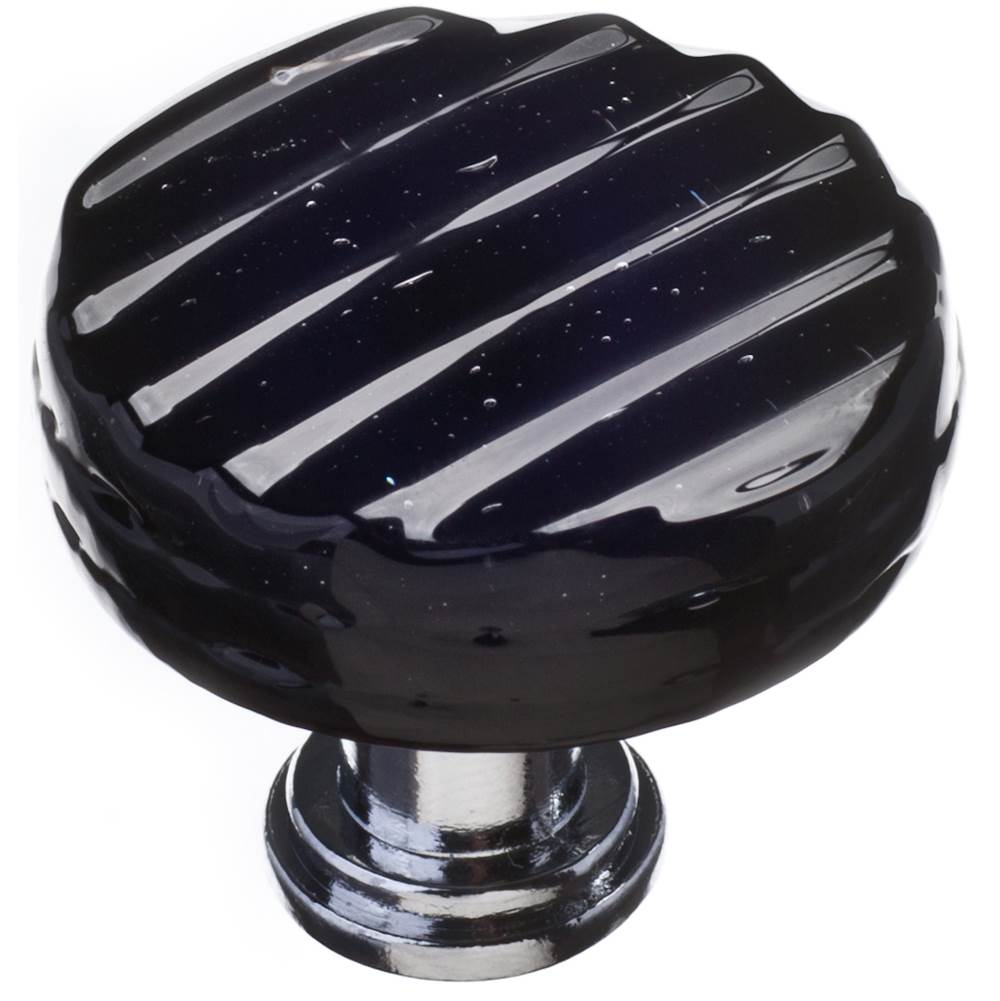 Sietto Reed Black Round Knob With Oil Rubbed Bronze Base